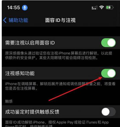 福建苹果14维修网点分享iPhone14注视感知功能有什么用 