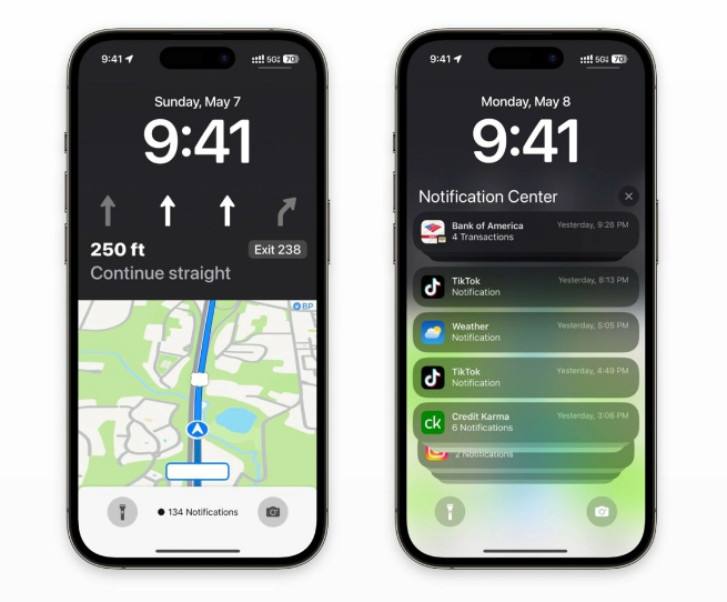 福建苹果维修服务分享iOS17锁屏地图导航半屏显示长什么样 